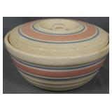 USA Pink & Blue Ring Bowl w/ Lid 4x8"