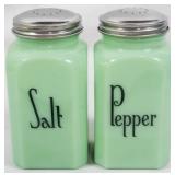 Jadeite Salt and Pepper Shakers 5"