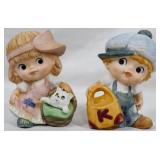 Homco Porcelain Boy and Girl Figures 5"