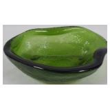 Blenko Freeform Green Ashtray 2x8x6