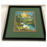 "Peaceful Valley" Oil on Board by Bertha Hillmann