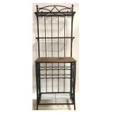 Metal & Wood Wine Bar Rack 68 x 24 x 16