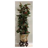 Faux Plant in Oriental Planter on Stand 68"