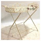 Metal Folding Oval Butler Table 25 x 33 x 21