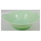 Jadeite Handled Bowl 3x9.5x8.5, uranium glass
