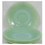 4 Jadeite Saucers 6"