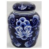 Blue and White Ginger Jar 9"