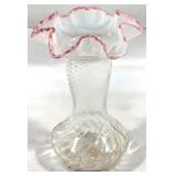 Jefferson Opalescent Swirl Ruffled Vase
