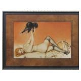 PIN UP GIRL WITH CAT GICLEE BY ALBERTO VARGAS