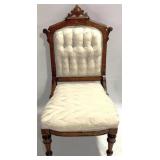 Carved Victorian Walnut Parlor Chair