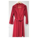 Vintage Fleurette 100% Red Cashmere Coat w/ belt