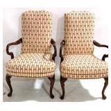 Pair Queen Anne Chairs -  42" x 26" x 32"