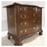 Bow Front Mahogany Chest w/ Brass Hardware