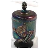 Fenton Chessie Cat Carnival Jar