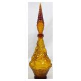 Vintage Empoli Amber Decanter 18"