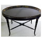 Bamboo Ebonized Cocktail Table with Lift Tray