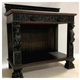 Griffin Adorned Heavily Carved Server