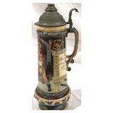 Vintage Mettlach German Beer Stein w/ lid