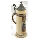 Vintage German Beer Stein - w/ lid