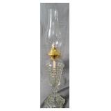 EAPG Sandwich Glass Oil Lamp 20"