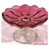 Cranberry Footed Candy 6.5 x 4.5