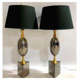Pair Modern History Table Lamps 35"