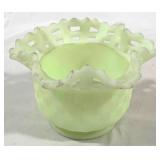 Fenton Uranium Basketweave Vase