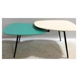 Teal & Cream Bi Level Coffee Table