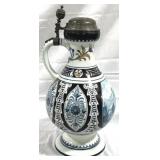 Vintage German Mettlach Old Narrow Neck Jug