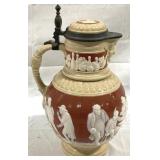 Vintage Mettlach German Stein w/ inlay lid