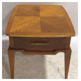 Lane 1 Drawer Wanut Inlay End Table