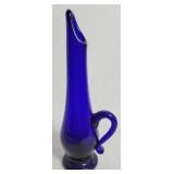 Cobalt Swung Vase w/ Handle 9.5"