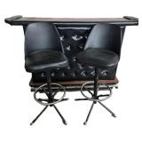 MCM Laminate & Black Vinyl 3 pc Bar Set