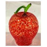 Art Glass Lidded Apple Box 5"