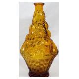 Vintage Empoli Amber Glass Vase 11"
