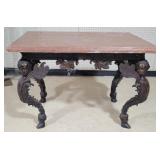 Bronze Four Satyr Table w/ a Marble Top
