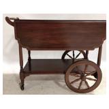HenKel Harris Mahogany Inlaid Tea Cart