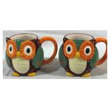 2 Owl Mugs 4.25"