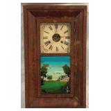 Chauncey Jerome Ogee Reverse Painted Clock
