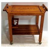 Mid Century Oak Bar Cart
