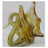 Mid Century Art Glass Swan 7"