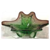 Murano Art Glass 2 Tone Bowl 11 x 9 x 3