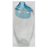 Blue Top Art Glass Vase 14"