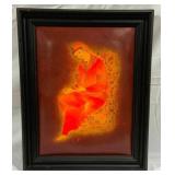 Vintage Framed Persian Painting on Leather