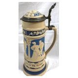 Vintage Mettlach #2219 Beer Stein w/ inlay lid