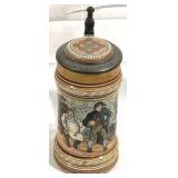 Vintage Mettlach German Beer stein w/ inlay lid