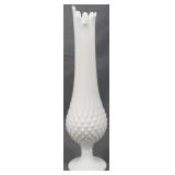 Fenton Milk Glass Hobnail Swung Vase 14"