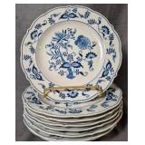 8 Blue Danube Blue Onion 10" Dinner Plates