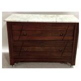 Victorian 2 Drawer Marble Top Chest