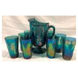Indiana Carnival Glass 9pc Water Set